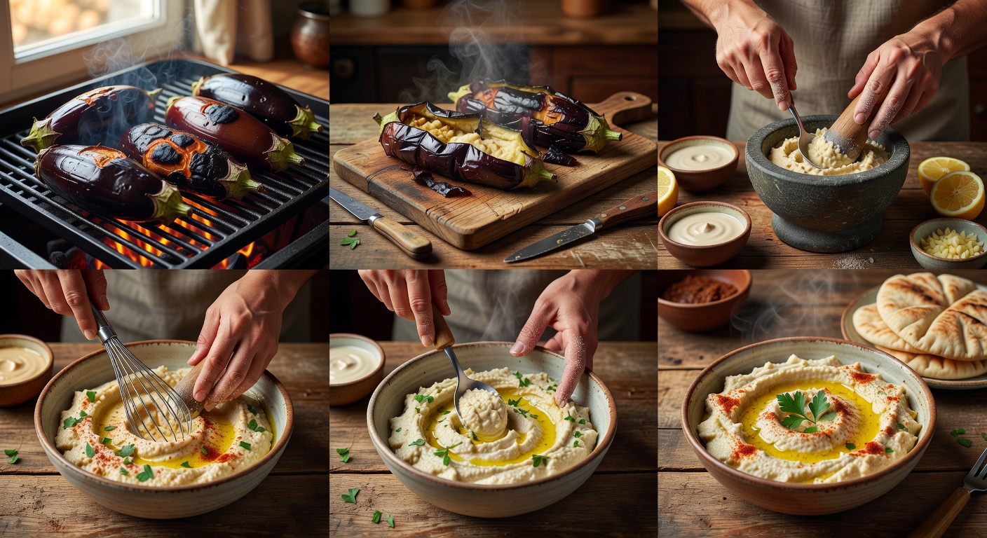 Процесс приготовления Баба гануш