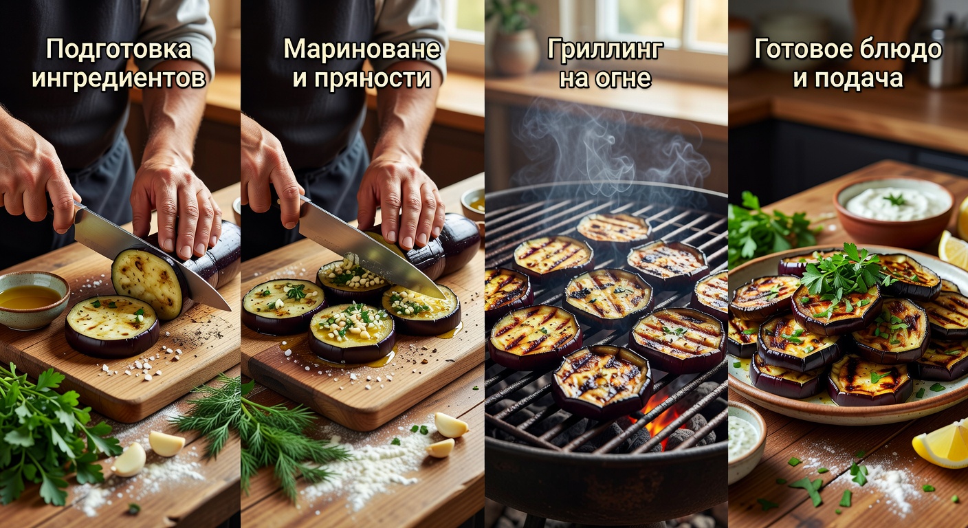 Процесс приготовления Баклажаны на гриле