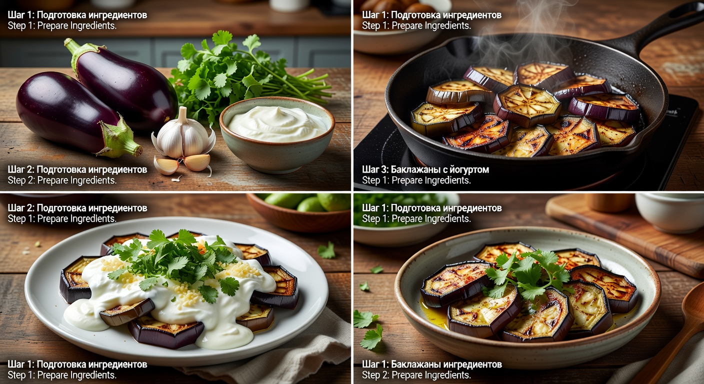 Процесс приготовления Баклажаны с йогуртом
