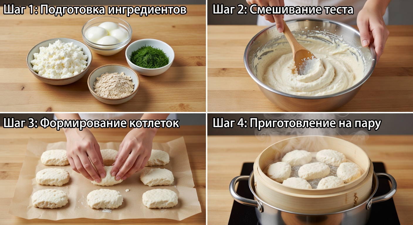 Процесс приготовления Белковые котлетки ПП на пару