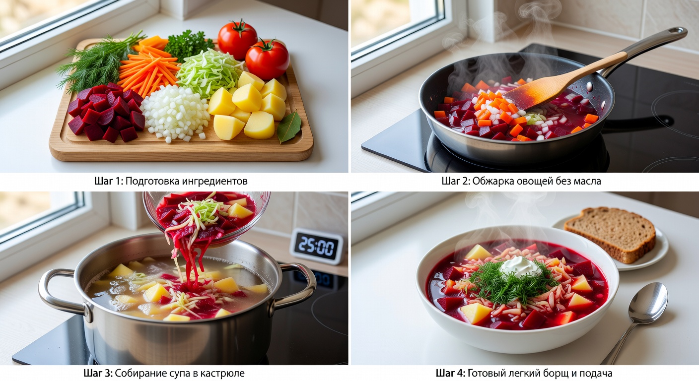 Процесс приготовления Борщ легкий ПП