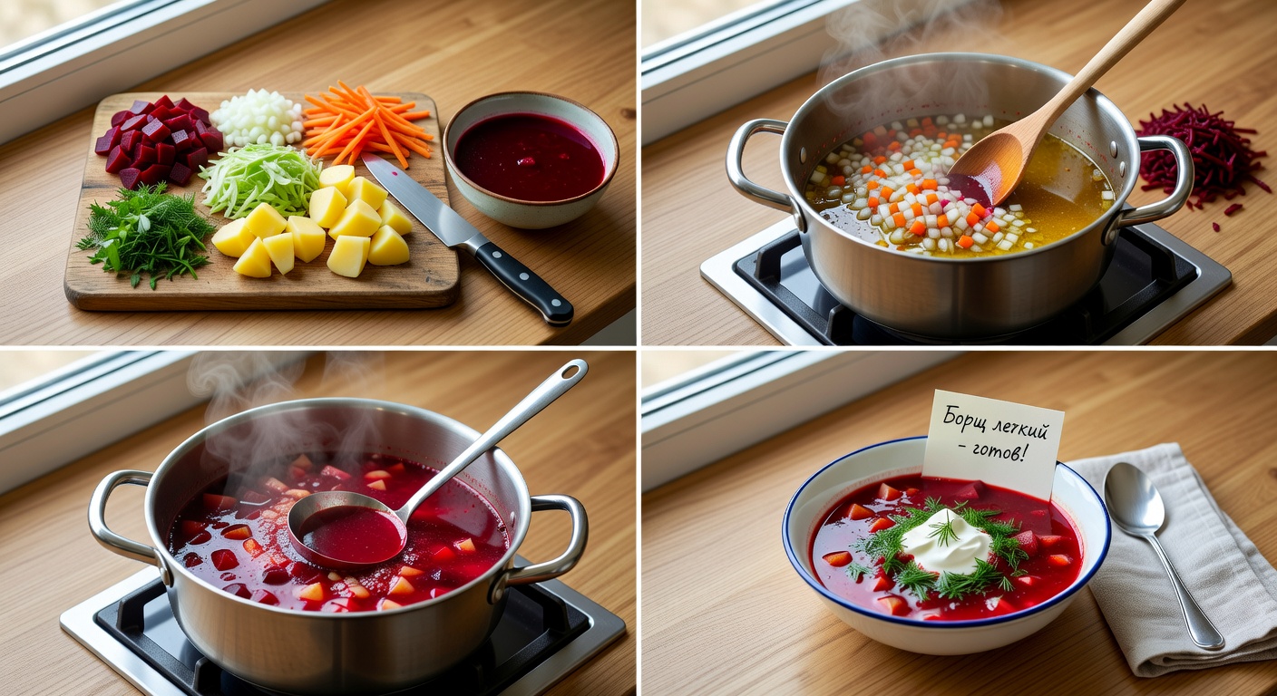 Процесс приготовления Борщ легкий