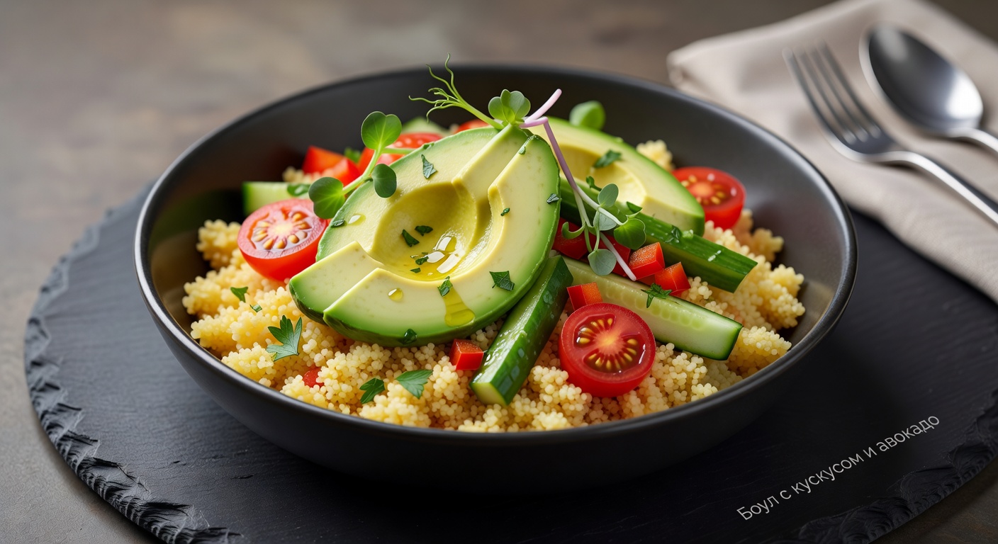 Боул с кускусом и авокадо