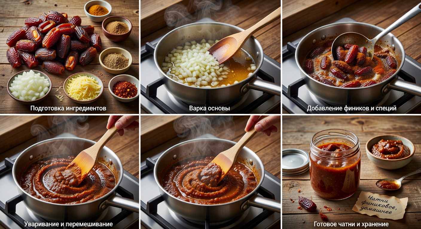 Процесс приготовления Чатни финиковое