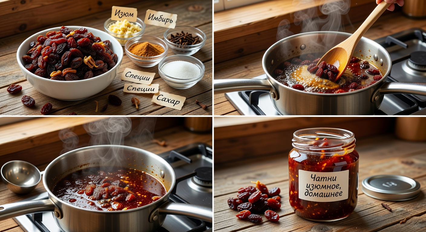 Процесс приготовления Чатни изюмное