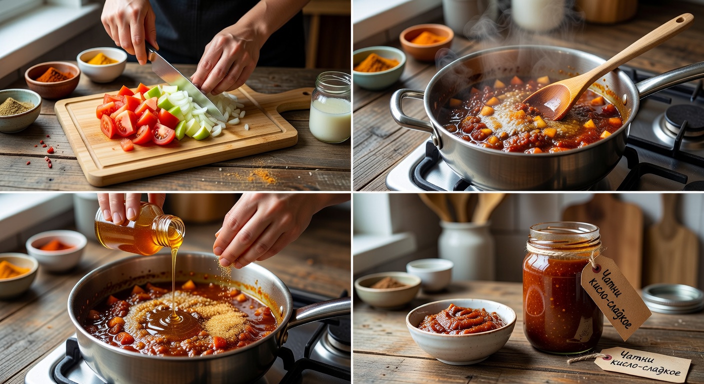 Процесс приготовления Чатни кисло-сладкое