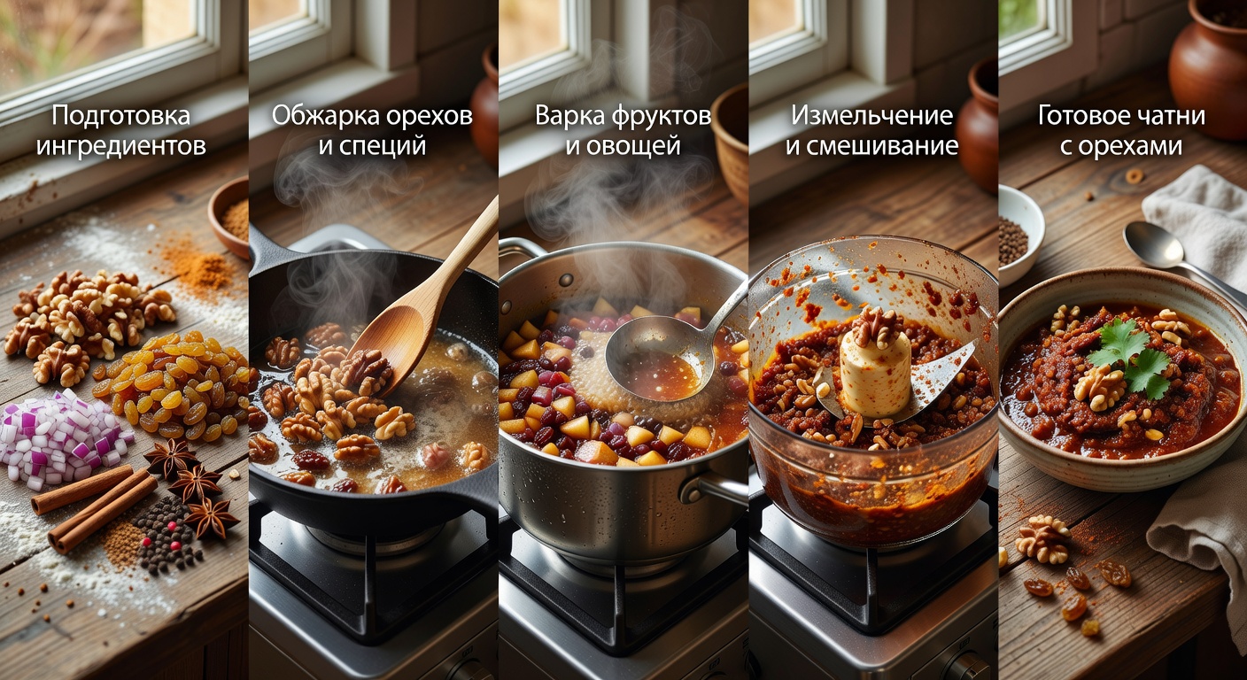 Процесс приготовления Чатни с орехами