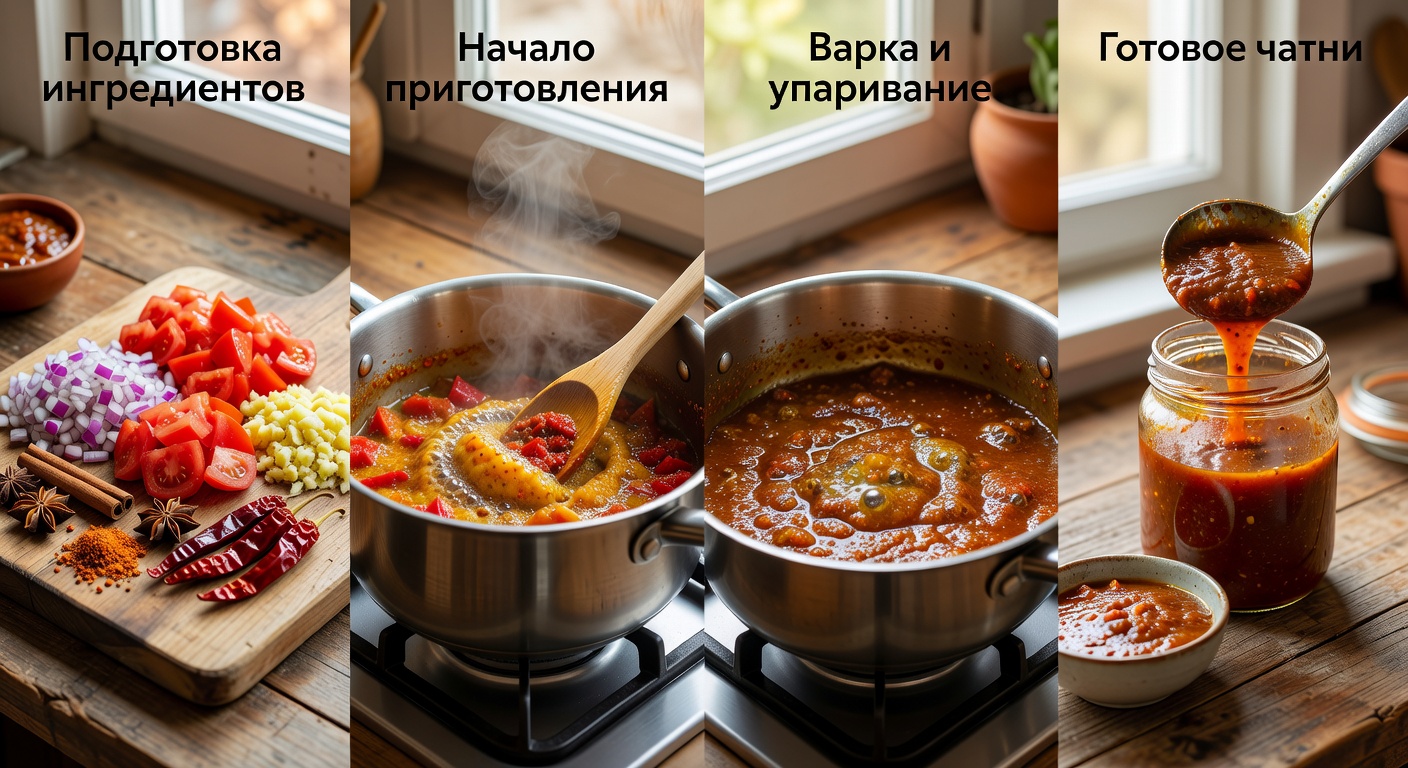 Процесс приготовления Чатни сладкое острое