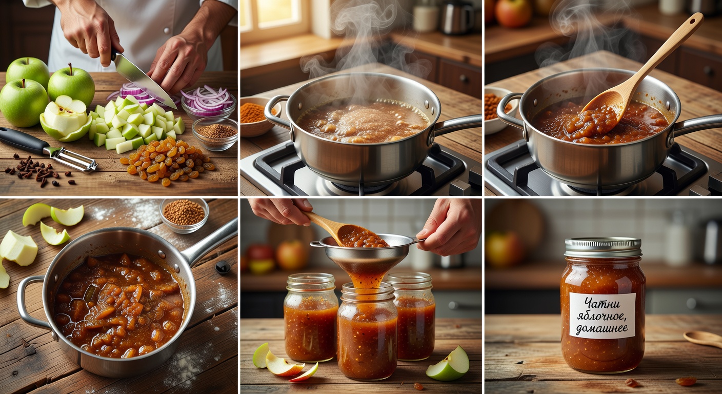 Процесс приготовления Чатни яблочное