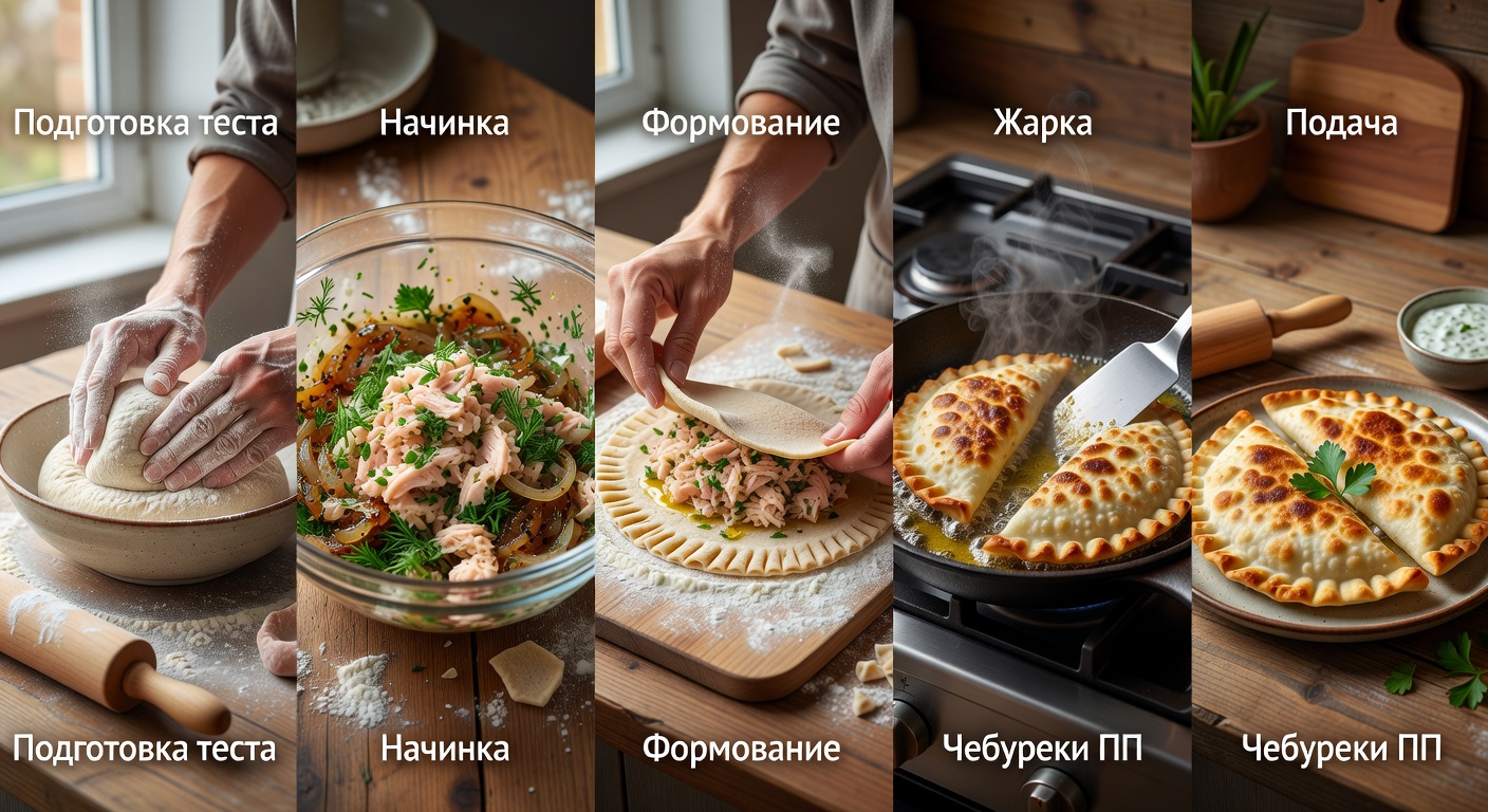 Процесс приготовления Чебуреки ПП