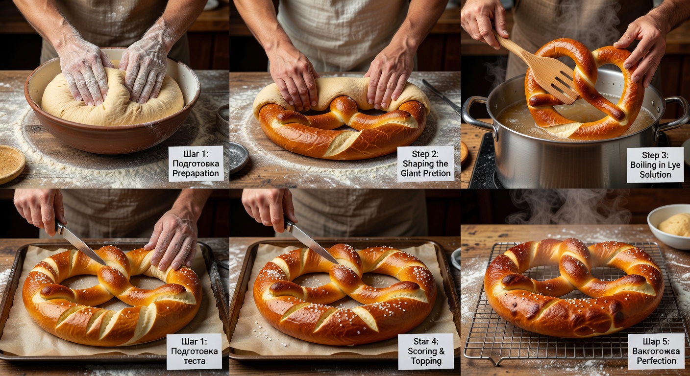 Процесс приготовления Джамбо-крендель