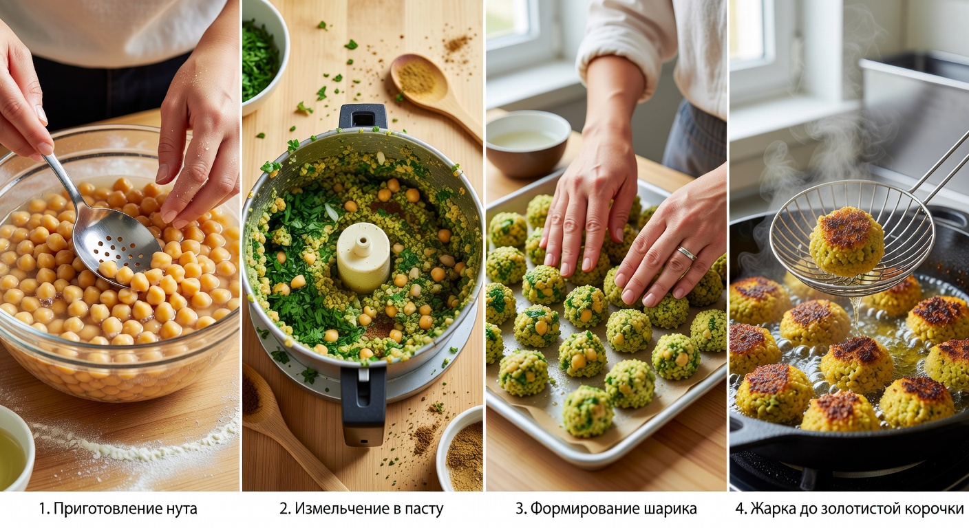 Процесс приготовления Фалафель