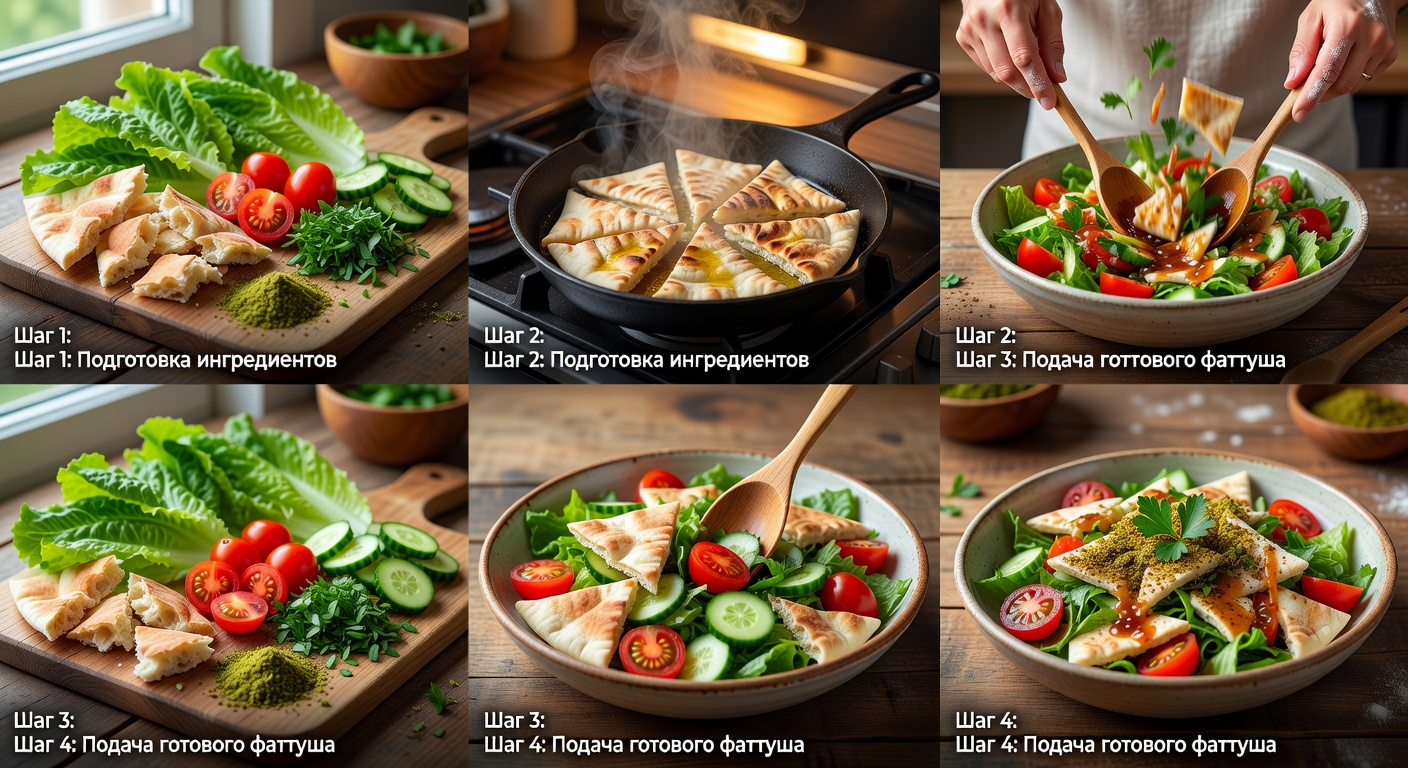 Процесс приготовления Фаттуш
