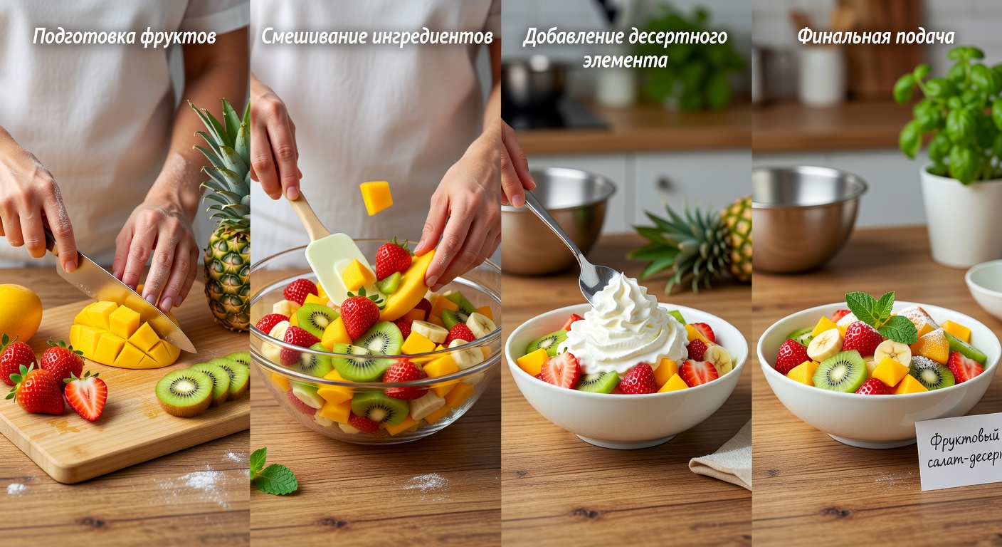 Процесс приготовления Фруктовый салат-десерт