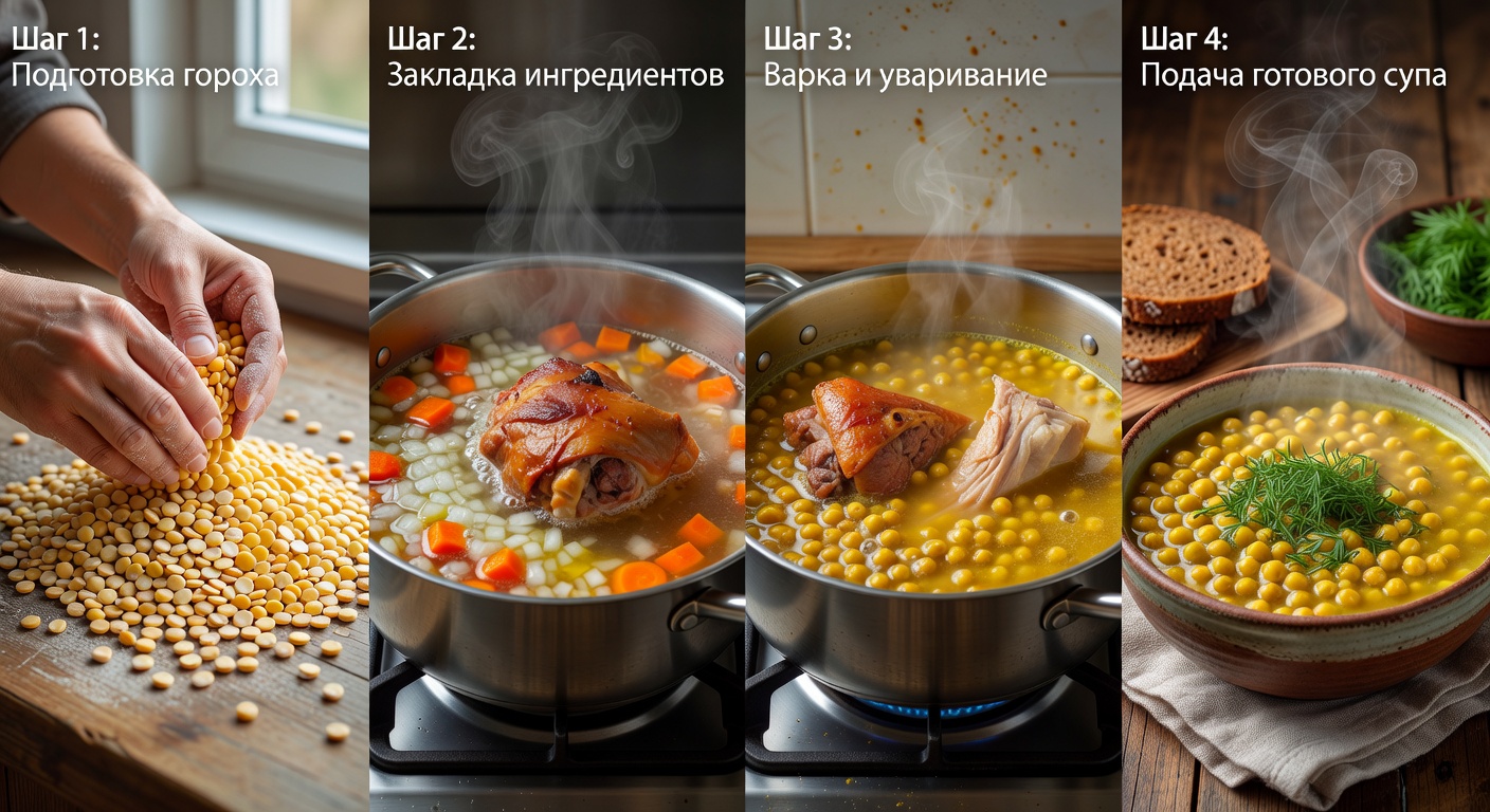 Процесс приготовления Гороховый суп