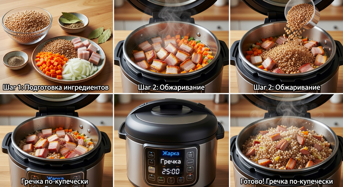 Процесс приготовления Гречка по-купечески в мультиварке