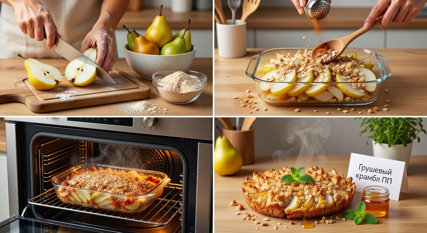Процесс приготовления Грушевый крамбл ПП