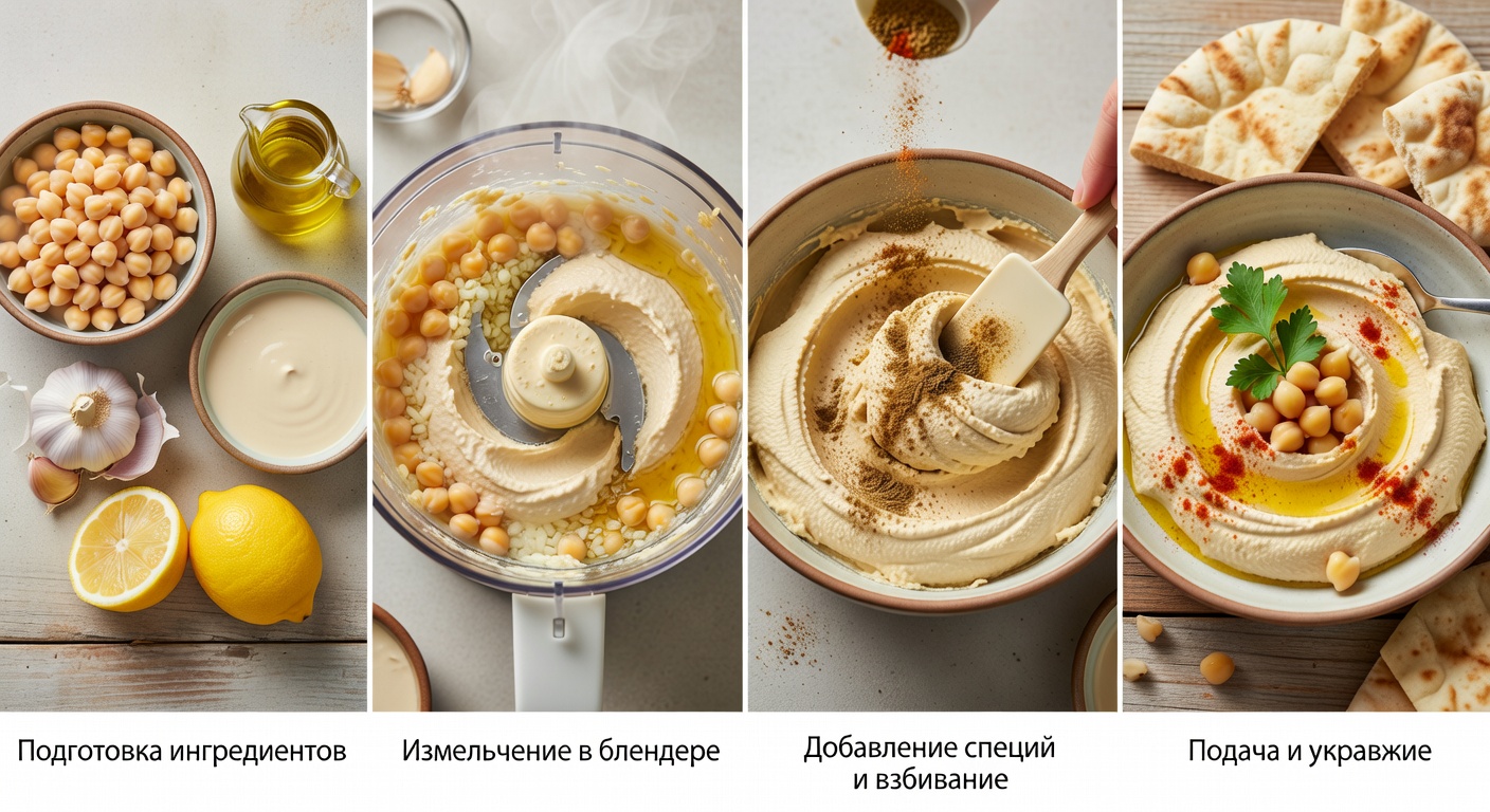 Процесс приготовления Хумус
