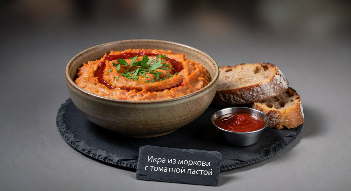 Икра из моркови с томатной пастой
