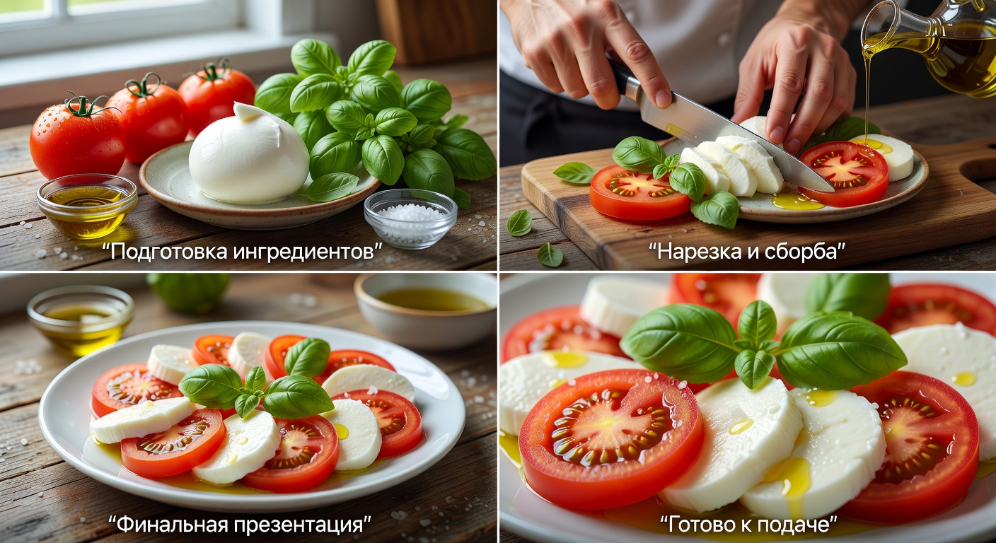 Процесс приготовления Инсалата Капрезе