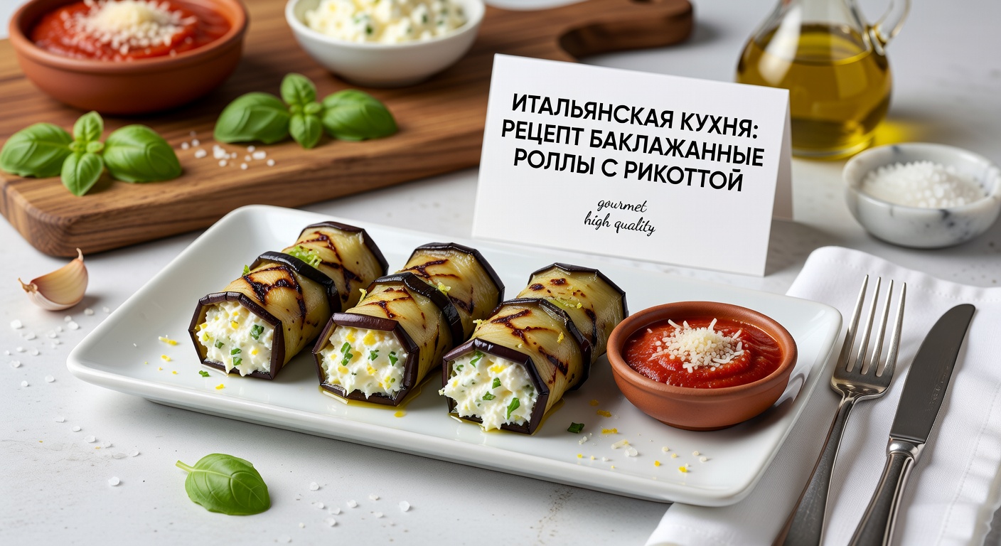Итальянская кухня: рецепт баклажанные роллы с рикоттой