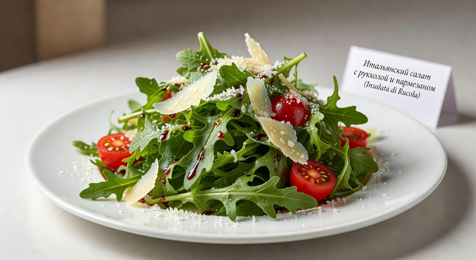 Итальянский салат с рукколой и пармезаном (Insalata di Rucola)