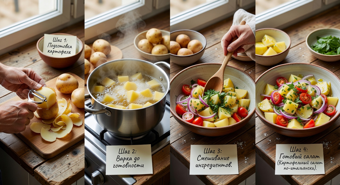 Процесс приготовления Картофельный салат по-итальянски (Insalata di Patate)