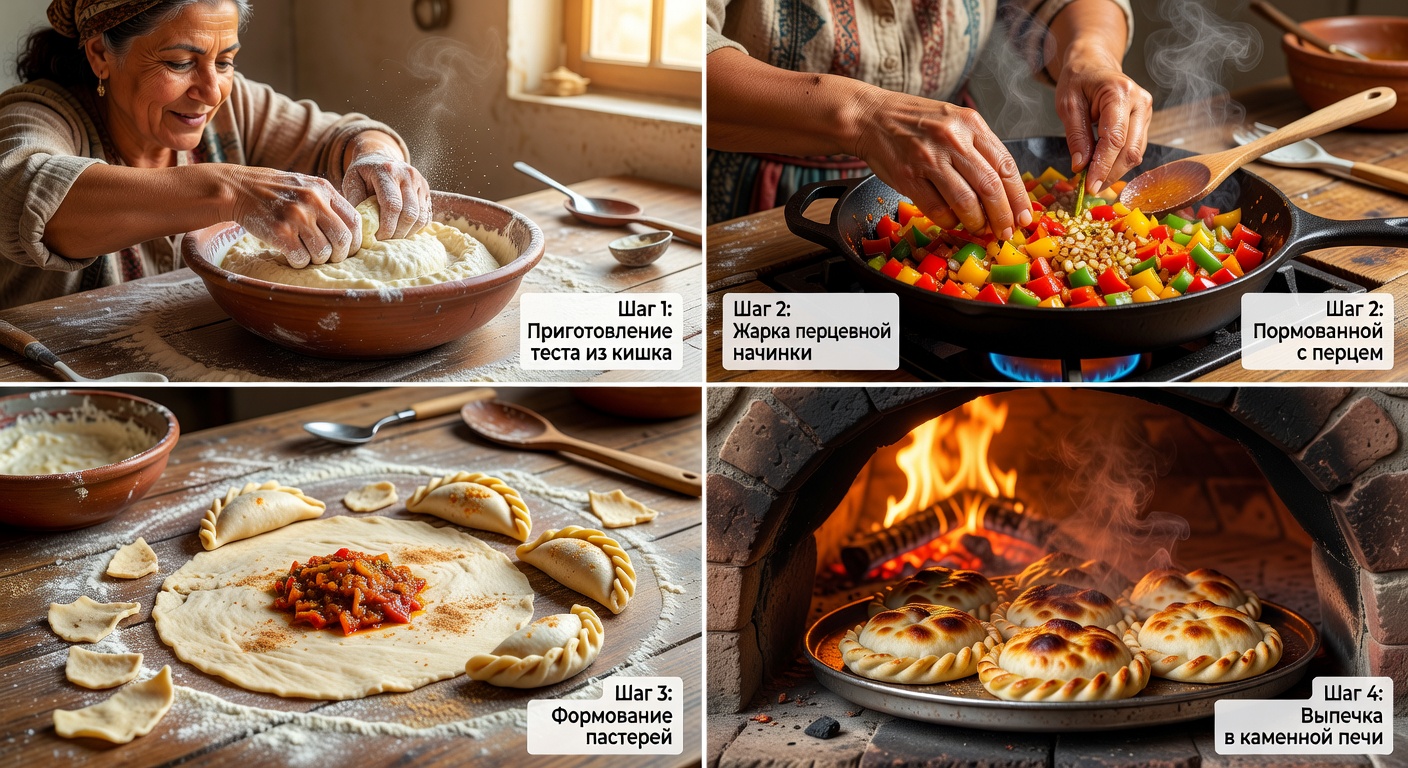 Процесс приготовления Кишк ливанский с перцем