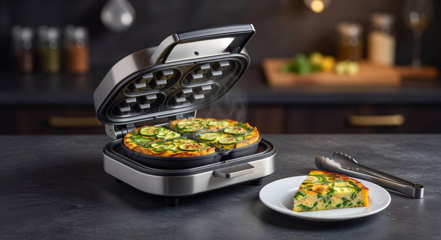 Куку с цукини в электровафельнице с насадкой для омлета