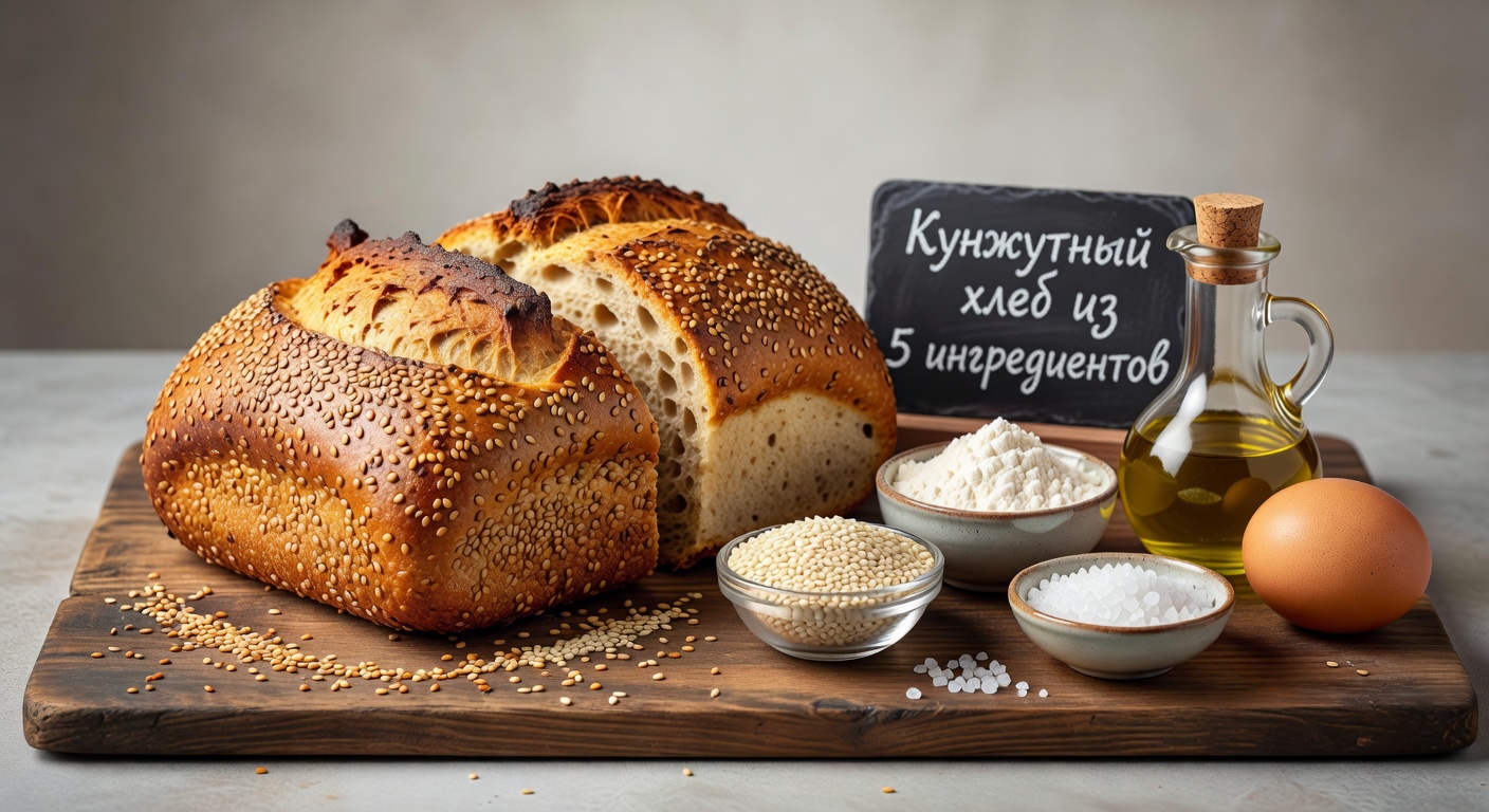 Кунжутный хлеб из 5 ингредиентов