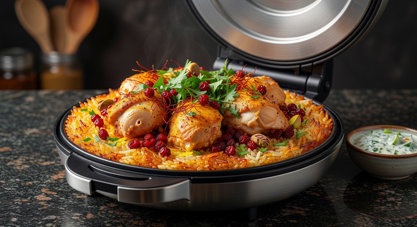 Курица с рисом по-персидски в пиццамейкере