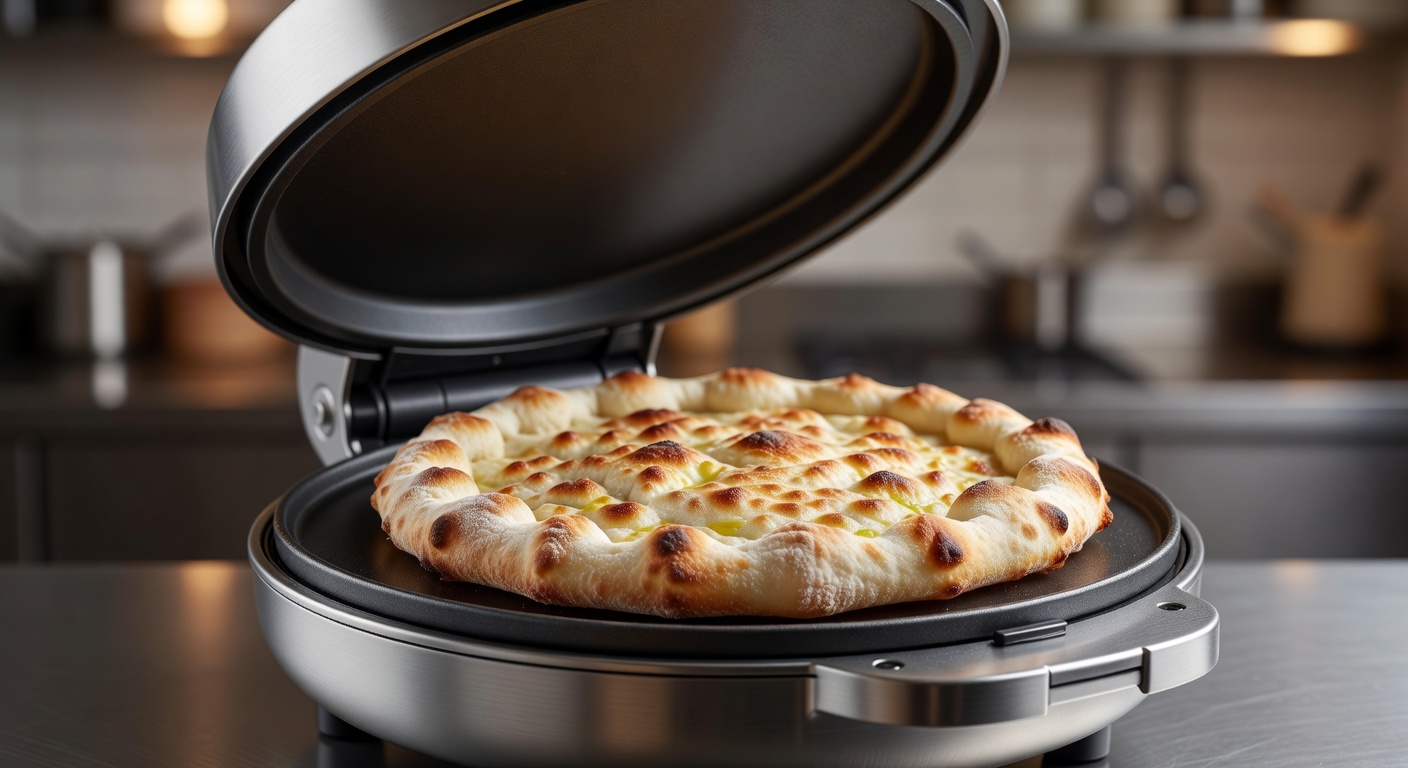 Лепешка из дрожжевого теста в пиццамейкере