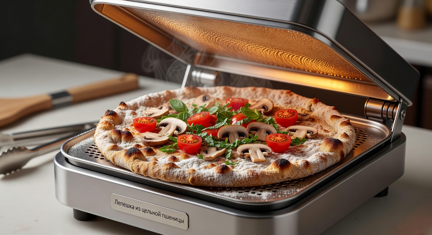 Лепешка из цельной пшеницы в пиццамейкере