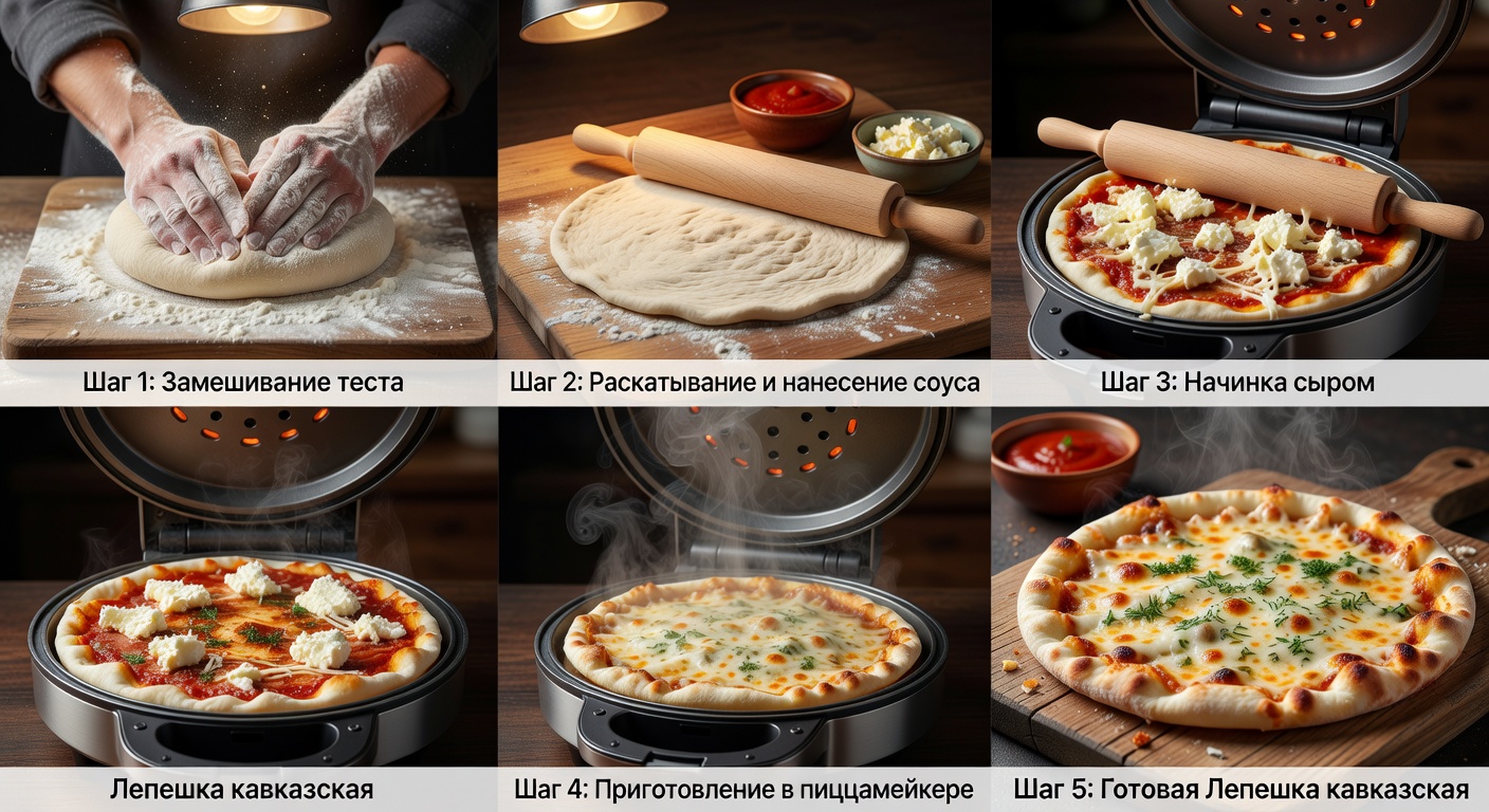 Процесс приготовления Лепешка кавказская в пиццамейкере