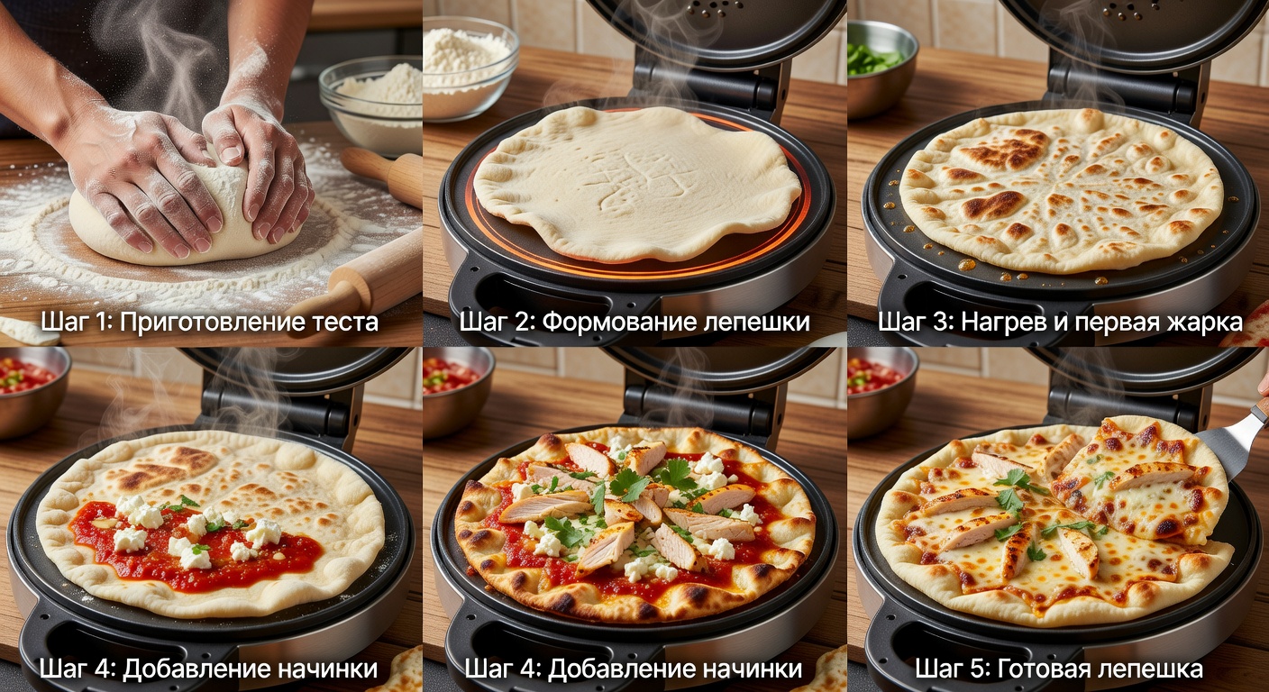 Процесс приготовления Лепешка мексиканская в пиццамейкере