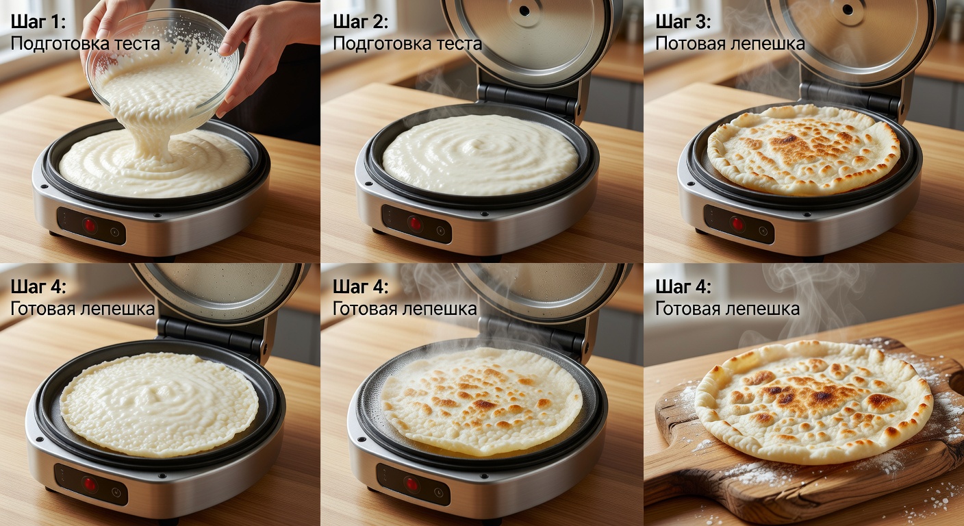 Процесс приготовления Лепешка рисовая в пиццамейкере