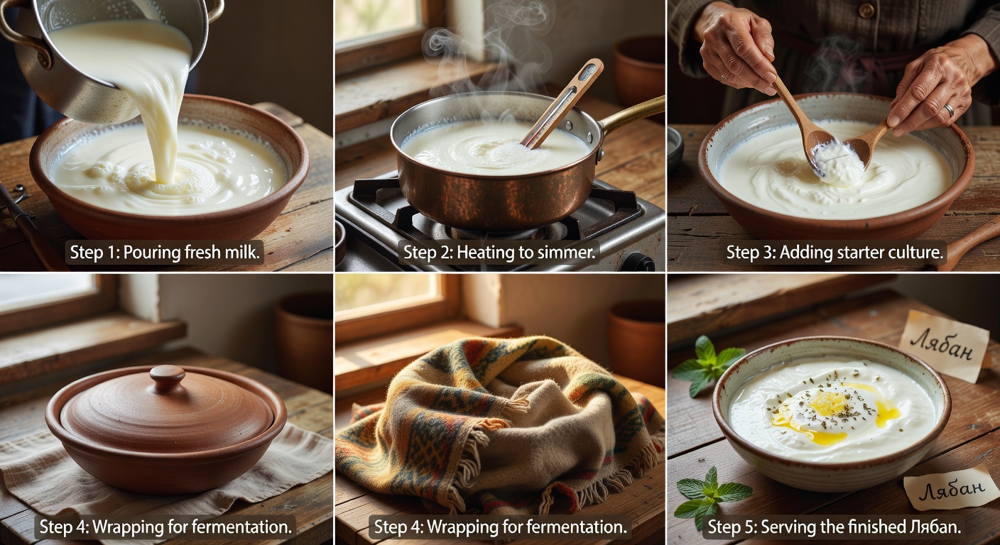 Процесс приготовления Лябан