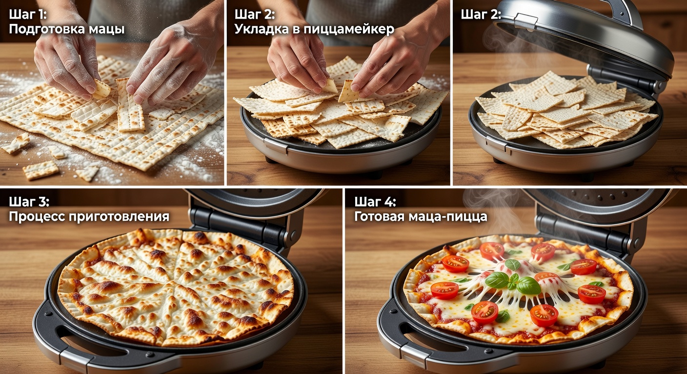 Процесс приготовления Маца в пиццамейкере