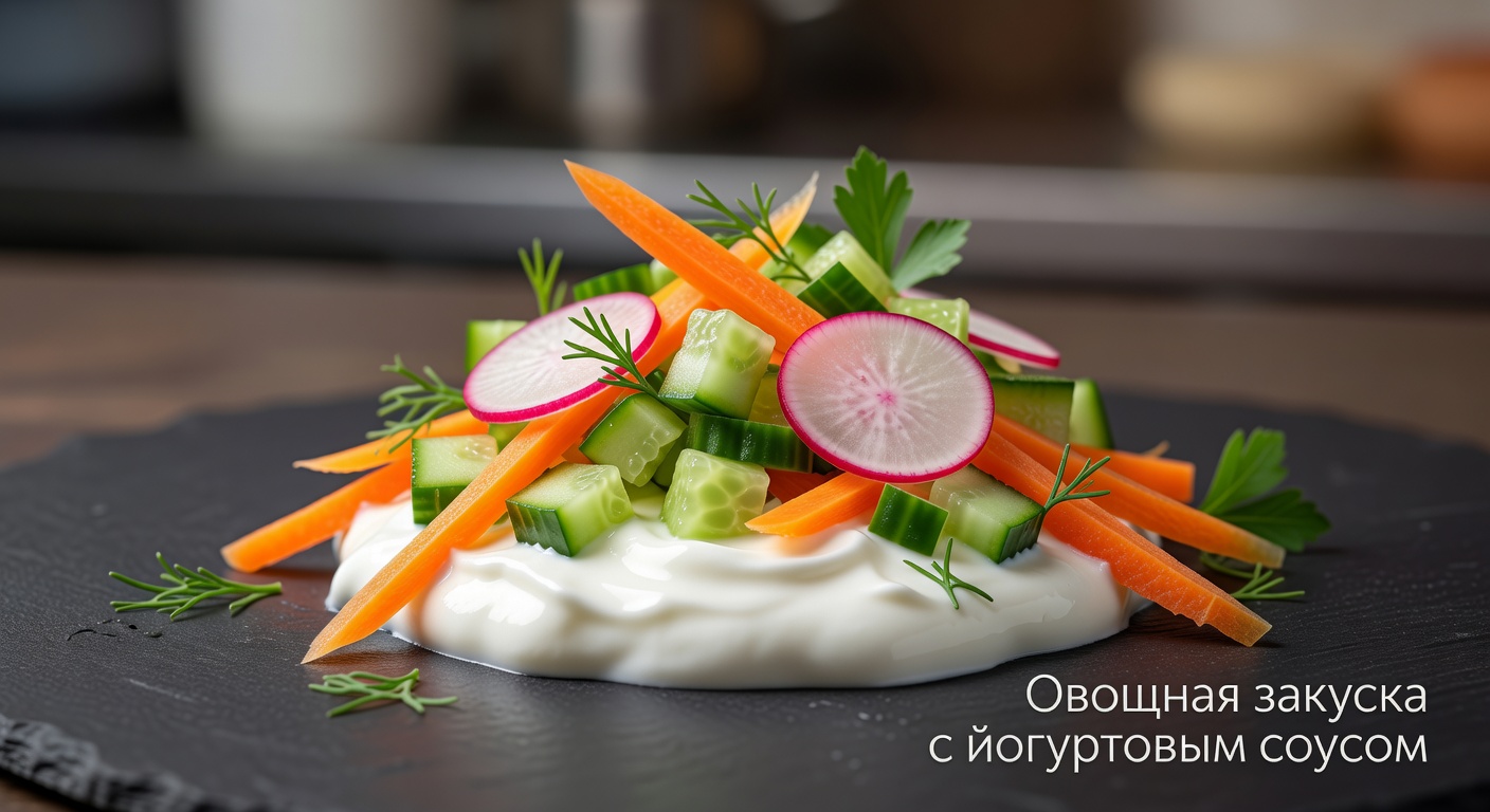 Овощная закуска с йогуртовым соусом