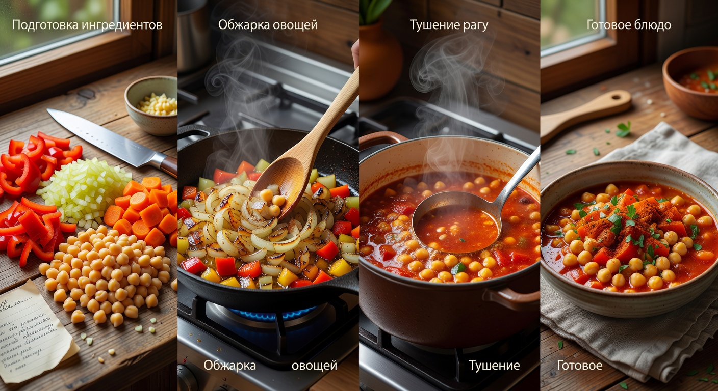 Процесс приготовления Овощное рагу с нутом