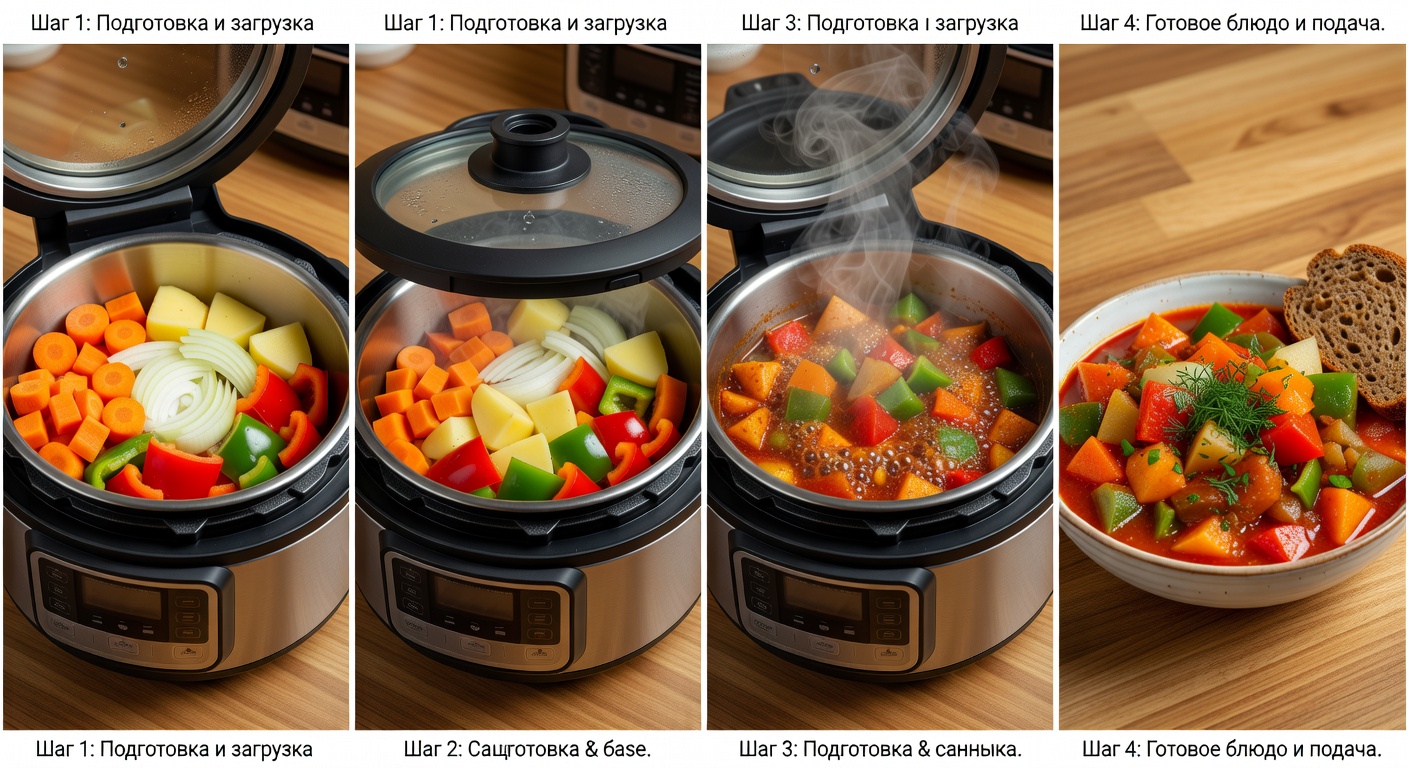 Процесс приготовления Овощное рагу в мультиварке