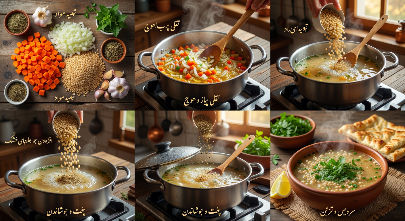 Процесс приготовления Персидский суп Э-Джо
