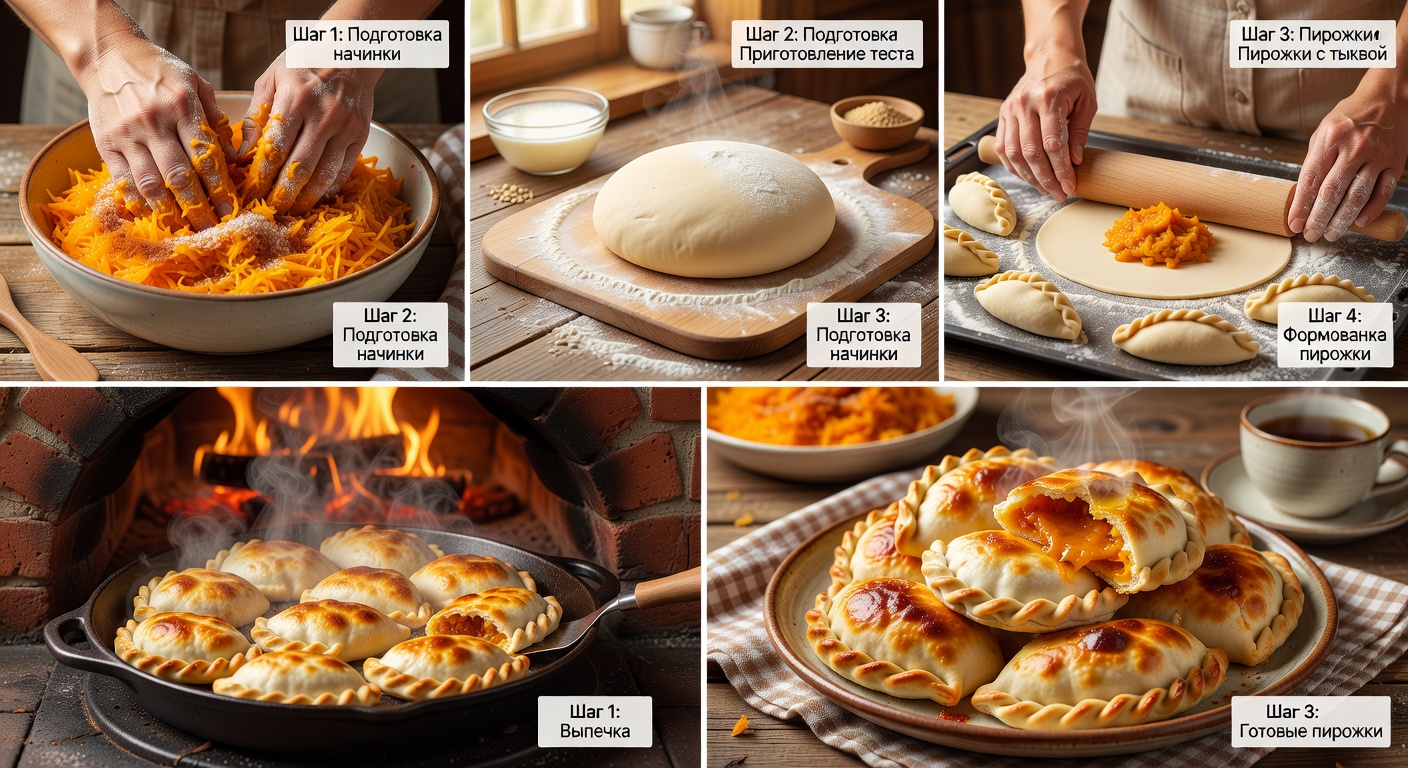 Процесс приготовления Пирожки с тыквой