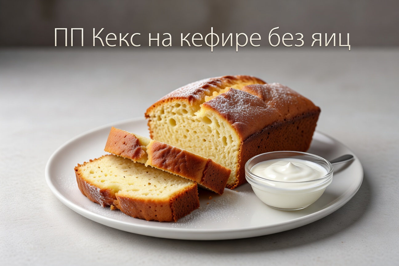 Нежный ПП кекс на кефире без яиц с ягодами и ванилью, аппетитная полезная выпечка к чаю на белом фоне