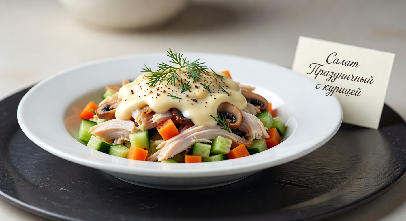 Праздничный салат с курицей