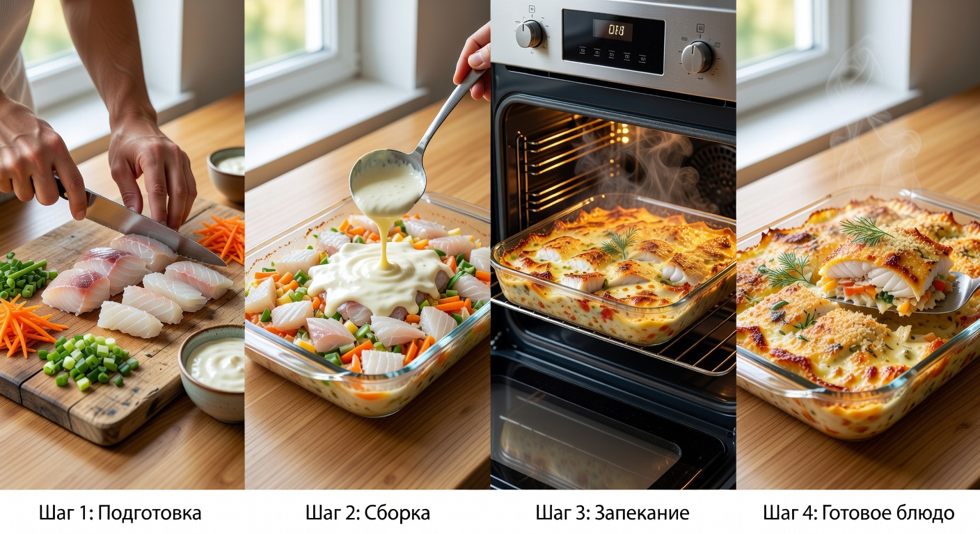 Процесс приготовления Рыбная запеканка без сыра