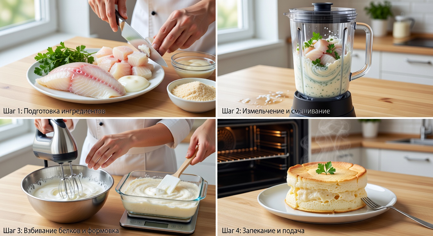 Процесс приготовления Рыбное суфле диетическое