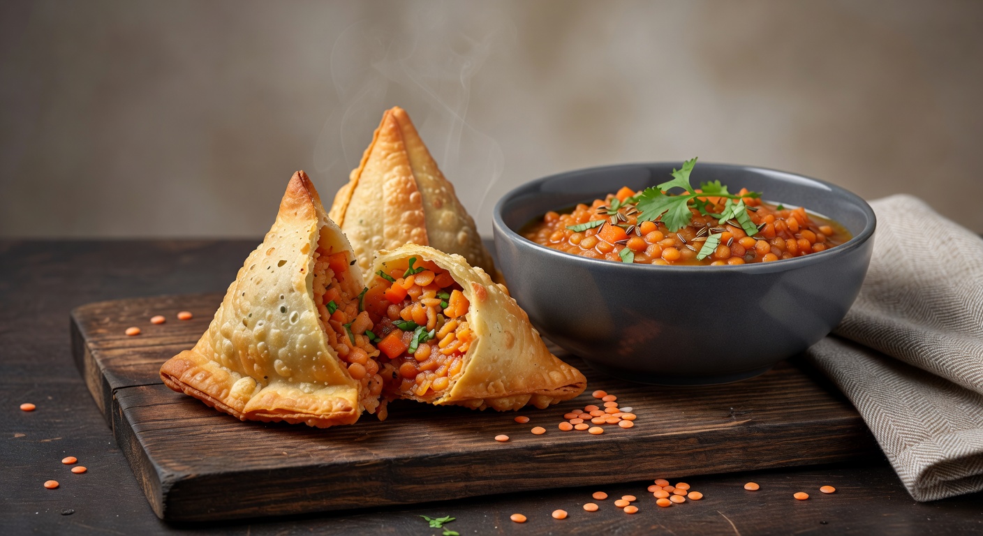 Самосы с чечевицей
