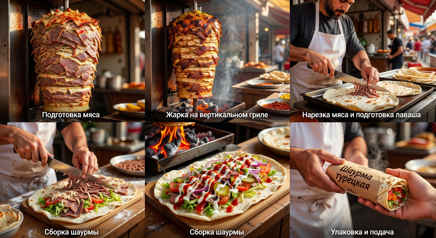 Процесс приготовления Шаурма турецкая