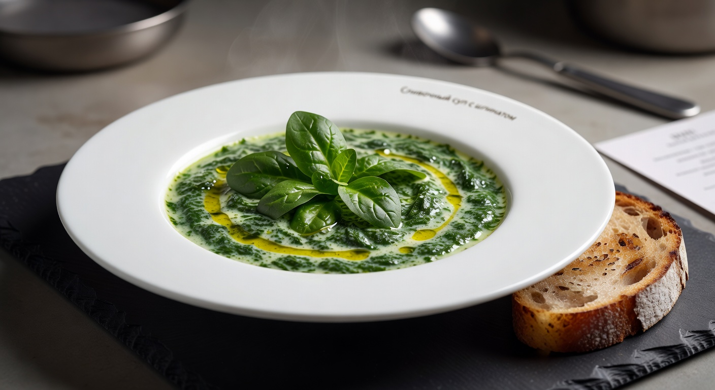 Сливочный суп с шпинатом